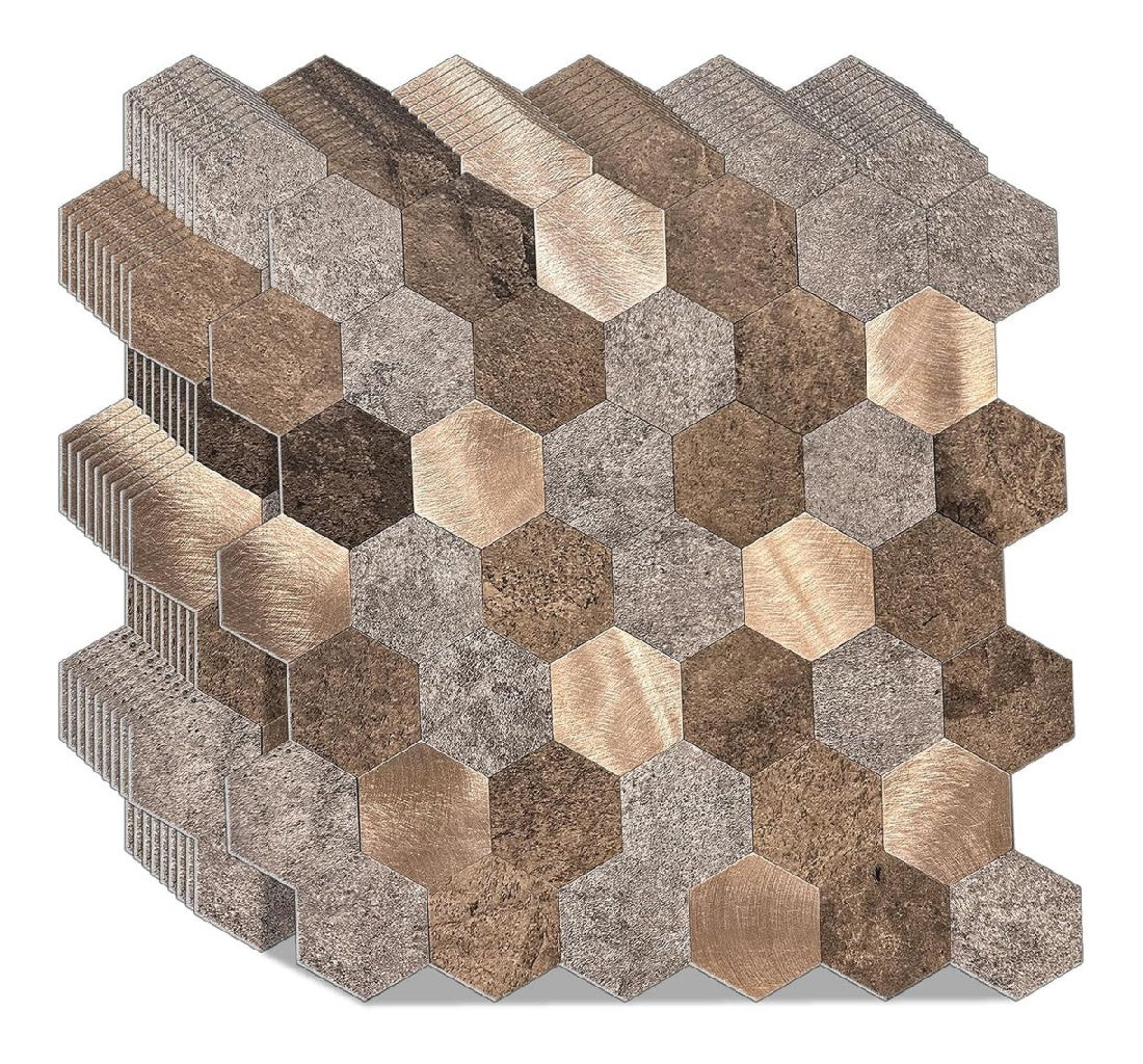 Carreaux autocollants muraux avancés en métal 4 mm d'épaisseur carreaux muraux autocollants avancés avec métal brossé 10 feuilles/paquet