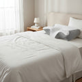 Oreiller Cervical à Mémoire de Forme pour Tous Les Dormeurs Gris 60x40x12/14cm Double Hauteur 2 en 1 Coussin Ergonomique pour Dormir Moyenne Ferme Housse Lavable CertiPURUSOEKOTEX