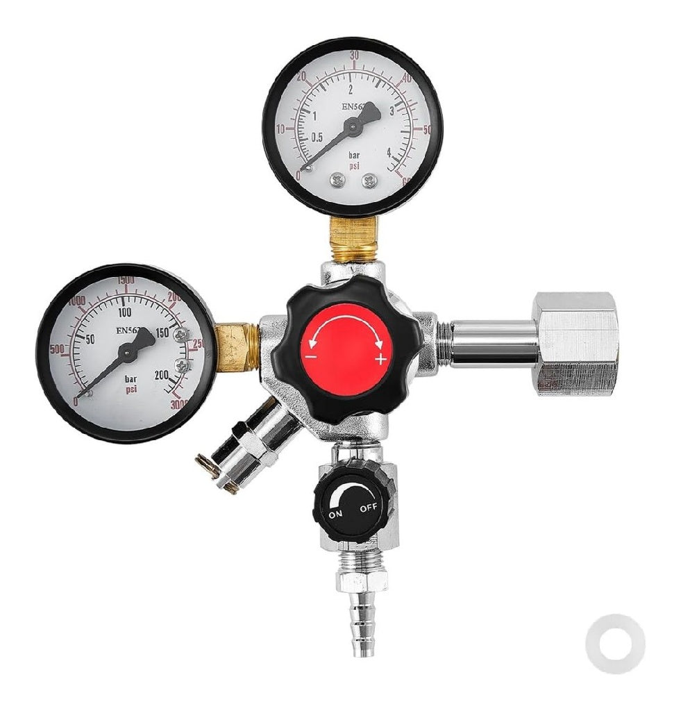 du Régulateur CO2 Détendeur pour Tireuse à Bière à Double Manomètre ainsi que Valve Unique Pression Réglable 060 psi Compatible avec Raccord W218 pour Bière Pression et Réfrigérateur à Fût