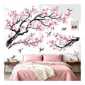 Muraux Stickers Grand Branche du Fleurs Rose Autocollants Muraux Mural Stickers Cerisier Floral Branche Arbre Oiseaux destiné à Chambre Salon Mur TV
