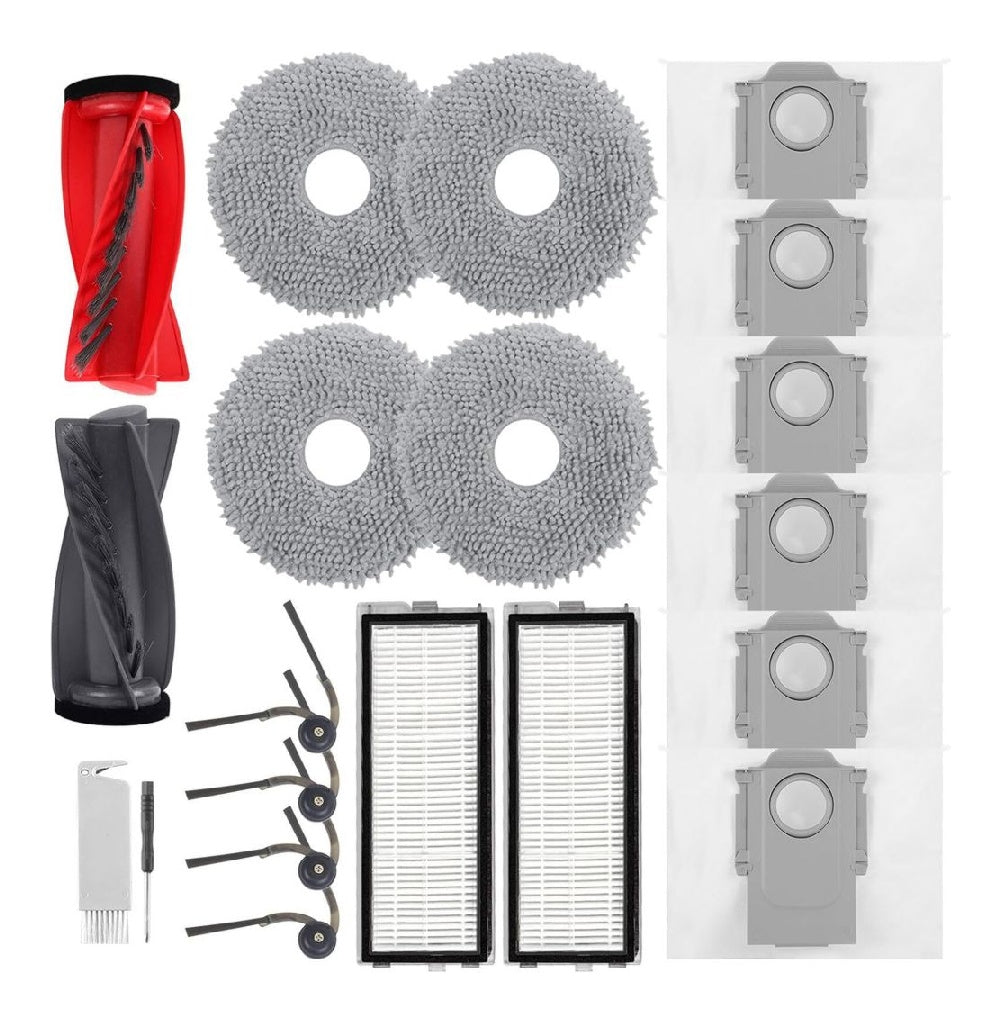 Edge VIEWALL Qrevo S5A Accessoires pour Qrevo S5VQrevo CurvQrevo EdgeQrevo Edge S5A Aspirateur1 Brosses Principales2 Filtres HEPA6 Sacs4 Lingettes4 Brosses Latérales