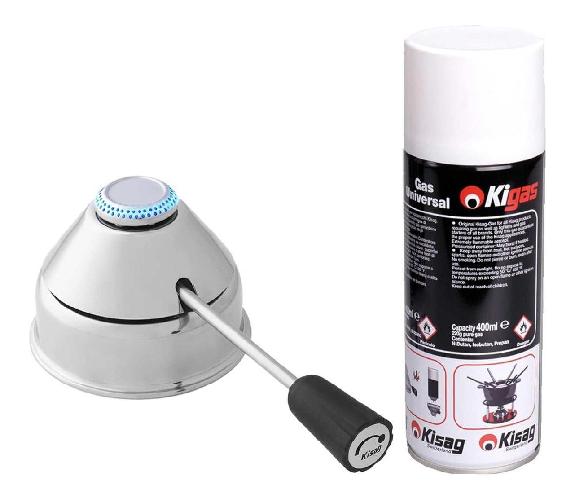 Brûleur à gaz design spécial 11 kW ainsi que bouteille de rechange 400 ml